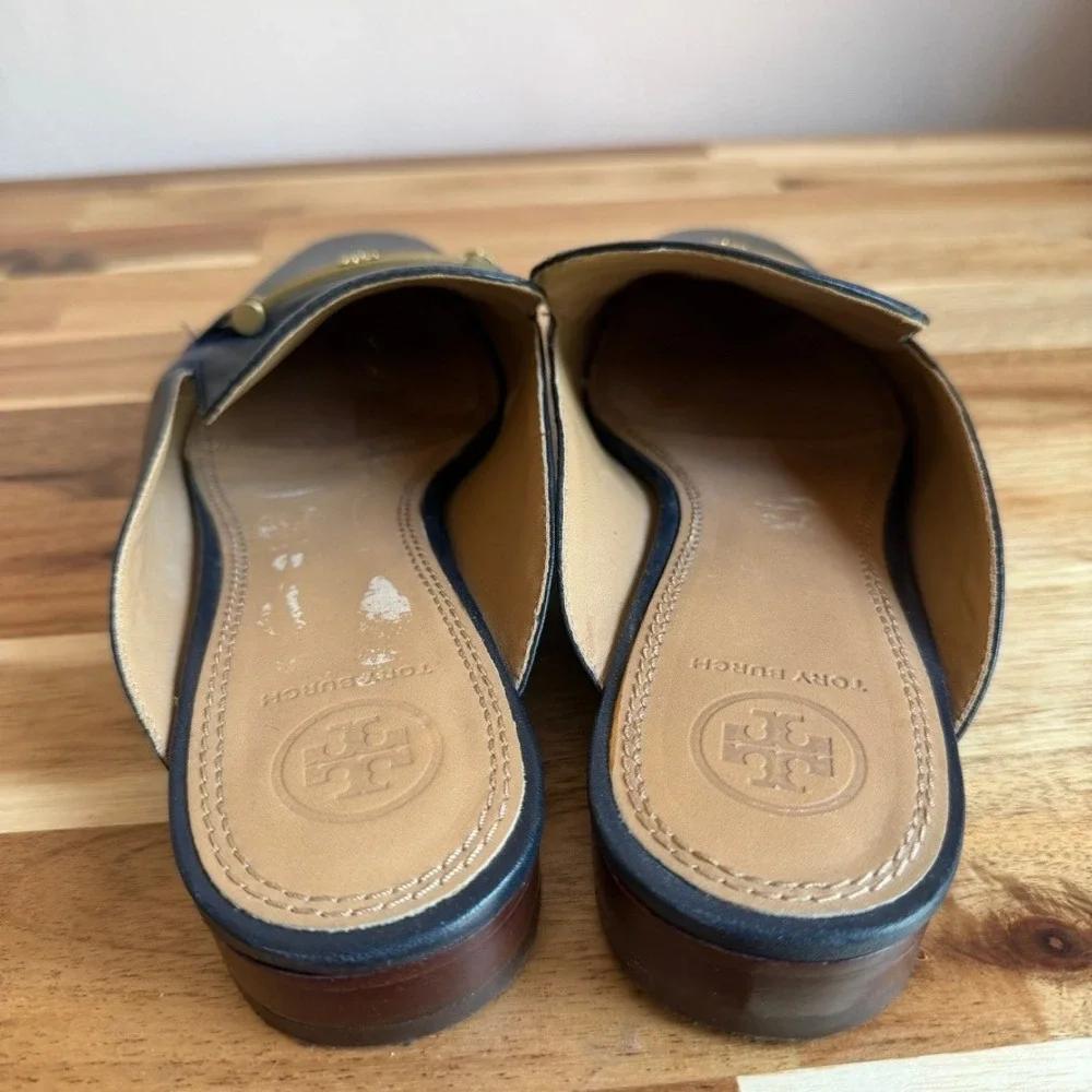 Tory Burch Amelia Backless Loafer Navy Blue Size 9